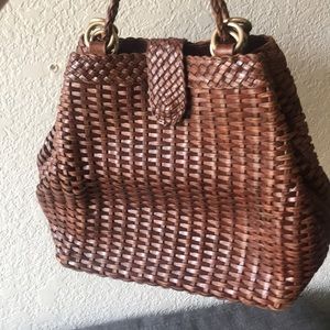 CEM leather woven purse